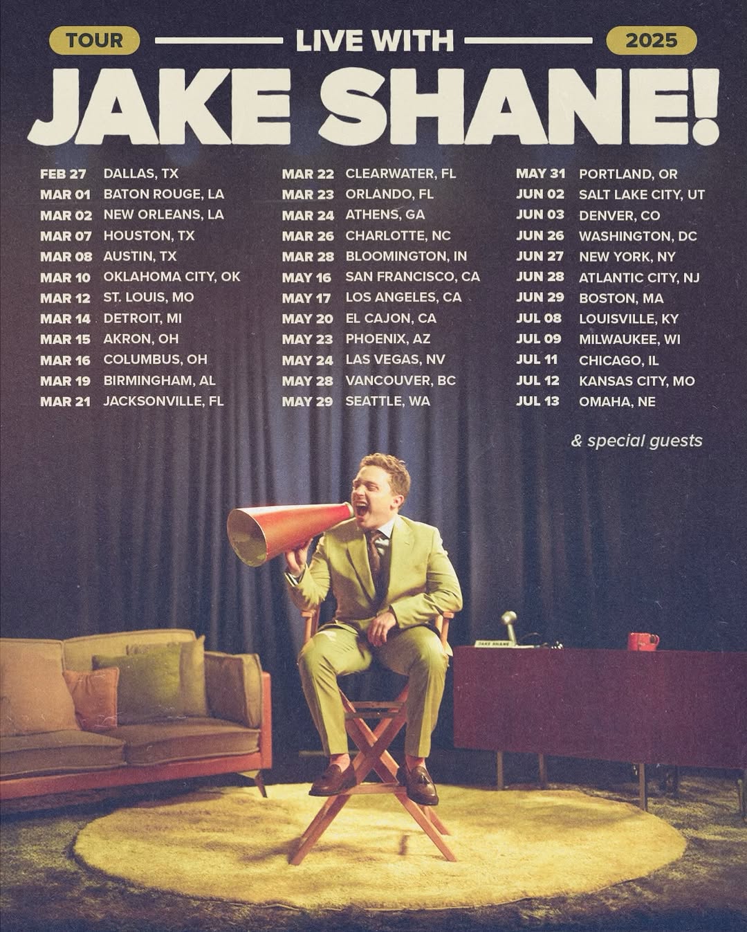 Jake Shane Tour Poster 2025